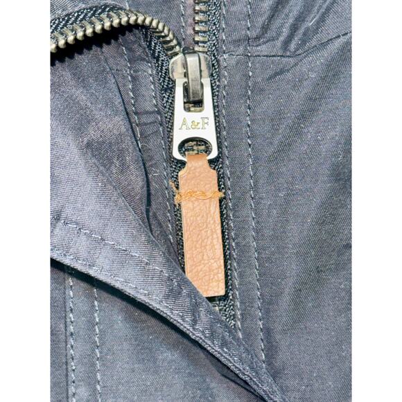 Abercrombie & Fitch Navy Blue Hooded Utility Anorak Rain Jacket Coat Womens Sz S - Picture 9 of 13